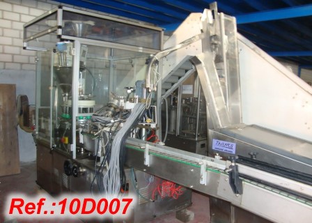 ENDLESS SCREW FILLING AND CAPPING MACHINE WITH VOLPAK FILLING HEADS AND PILFER CAPPING UNIT