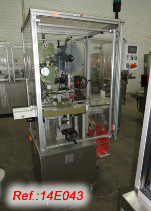 AUTOETIK MODEL AE-10 LABELLING MACHINE WITH ONE TOP LABELLING HEAD AND SIDE BANDING UNITS