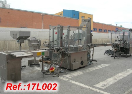FARMOMAC FLAMMABLE  LIQUID FILLING AND CLOSING LINE FOR ENAMEL FILLING WITH LABELING MACHINE