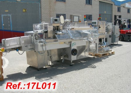 MARCHESINI POWDER FILLING MACHINE WITH FLEXA PACKAGING MACHINE AND SINEL LABELING MACHINE