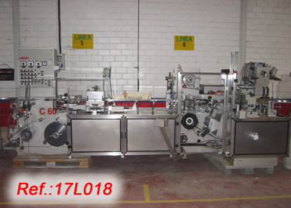 BLISTER AND PACKAGING LINE WITH IMA C-60 PVC-ALUMINIUM BLISTER FORMING-FILLING-SEALING AND CUTTING MACHINE WITH ARTIFICIAL VISION PRODUCT DETECTOR, TRANSFER AND INLINE PACKAGING MACHINE