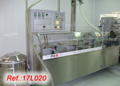 BLISTER AND PACKAGING LINE WITH IMA C-60 PLUS PVC-ALUMINIUM BLISTER FORMING-FILLING-SEALING AND CUTTING MACHINE WITH ARTIFICIAL VISION PRODUCT DETECTOR, TRANSFER AND INLINE PRODEC BPF-150 PACKAGING MACHINE