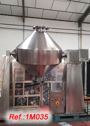 STAINLESS STEEL 1000 LITRE APPROX. BI-CONICAL MIXER - 1400MM X 2500MM X 2750MM(HEIGHT)