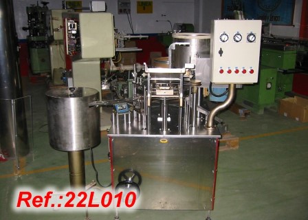 AUTOMATIC LIQUID FILLING AND CLOSING MACHINE FOR VIALS