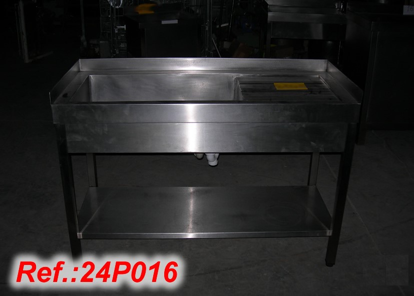 TABLE UNIT WITH STAINLESS STEEL SINK WITH ONE DRAINING AREA