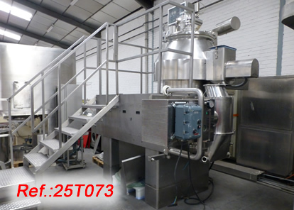 NIRO FIELDER PMA-400 - SIZER GRANULATOR WITH HOT WATER JACKET, OUTPUT SIEVE, STRUCTURE, ELECTRIC CONTROL PANEL AND STAIRCASE