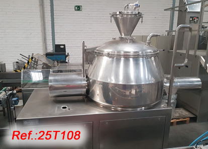 600 LITRE APPROX. STAINLESS STEEL GLATT LABORTECNIC GRANULATOR WITH STRUCTURE AND VACUUM PRODUCT LOADER