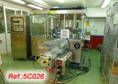 MG-2 G37-N MODEL HARD CAPSULE FILLING AND CLOSING MACHINE WITH POWDER DOSING HEAD, ELECTRICAL CONTROL PANEL, ASPIRATION UNIT, OUTPUT INSPECTION TRANSPORT BELT WITH ASPIRATION AND FORMATS No. 1, 2, 3 AND 4