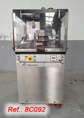 TWENTY STATION MANESTY BWI D-4 TABLET PRESS WITH D TYPE EUROPEAN PUNCH WITH FORCED LOAD, SAFETY GUARD ENCLOSURE