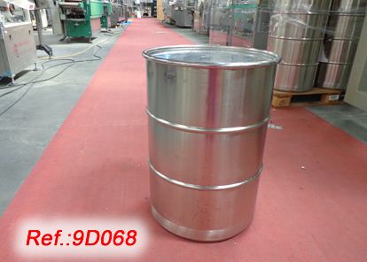 100 LITRE APPROX. STAINLESS STEEL TANK WITH LID, CLOSING CLAMPS AND GUIDE RIBS FOR ELEVATORS