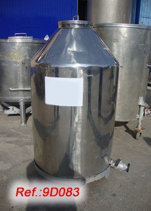 500L APPROX. STAINLESS STEEL TANK WITH SIDE OUTLET, LID WITH HANDGRIP AND BASE WITH WHEELS