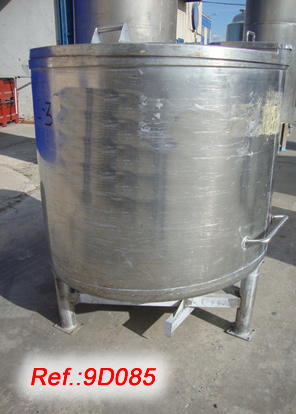 1000L APPROX. STAINLESS STEEL TANK WITH BOTTOM OUTLET, LID WITH HANDGRIP AND FEET
