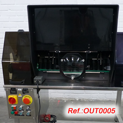 OPTREL MODEL PW-60 POWDER VIAL INSPECTION MACHINE WITH TWO MAGNIFYING GLASSES