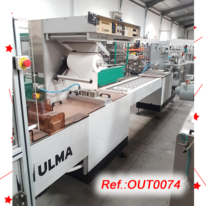 ULMA MODEL TF-2000 THERMOFORMING AND SEALING MACHINE WITH THE FORMAT IT HAS AT THIS MOMENT