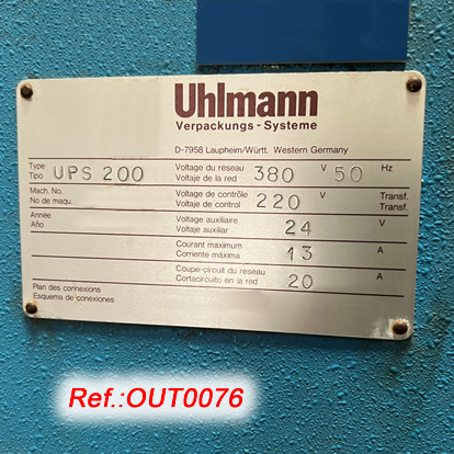 “UHLMANN” UPS-200 BLISTER MACHINE FOR BLISTER FORMING, SEALING AND CUTTING WITH HAPAMATIC PRINTER