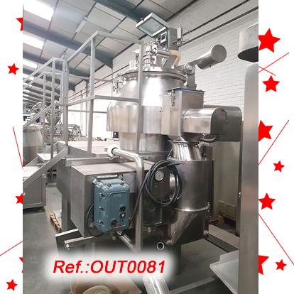 “NIRO FIELDER” PMA-400 GRANULATOR EQUIPMENT WITH HOT WATER JACKET, STRUCTURE, ELECTRIC CONTROL CABINET AND METAL LADDER