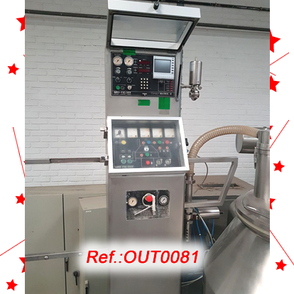“NIRO FIELDER” PMA-400 GRANULATOR EQUIPMENT WITH HOT WATER JACKET, STRUCTURE, ELECTRIC CONTROL CABINET AND METAL LADDER