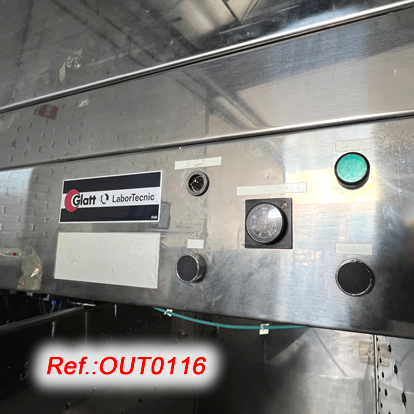 GLATT LABORTECNIC STAINLESS STEEL CABIN FOR AIR CLEANING OF PALLETS WITH TWO OPPOSITE OPENING DOORS