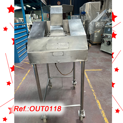 STAINLESS STEEL ““MANESTY FILMIZZ” ATEX MODEL D BLADE AND HAMMER MILL WITH STRUCTURE, SUPPORT LEGS WITH CASTER WHEELS AND ONE MESH AS IN STOCK