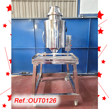 “GLATT LABORTECNIC” STAINLESS STEEL CONICAL SIEVE - CHOPPER MODEL “TRG-250.03” WITH STAINLESS STEEL STRUCTURE, CASTER WITH WHEELS WITH BRAKES AND ONE MESH AS IN STOCK