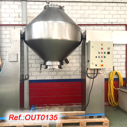 E. BACHILLER STAINLESS STEEL 1.000 LITRE APPROX. BICONICAL MIXER
