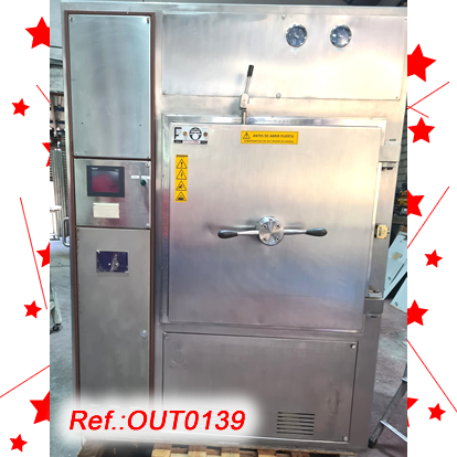 “FEDEGARI” STAINLESS STEEL 950 LITRE APPROX. AUTOCLAVE WITH TRAY TROLLEY AND CONTROL SCREEN