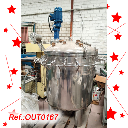 STAINLESS STEEL 500 LITRE APPROX. PRESSURE REACTOR WITH MARINE AGITATION