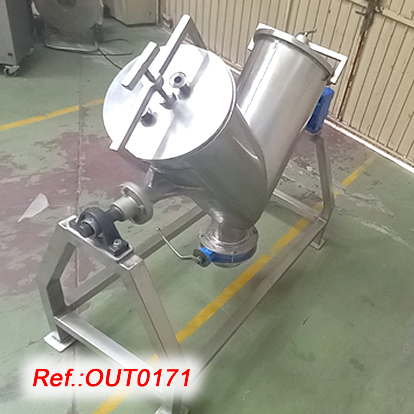 STAINLESS STEEL 75 LITRE V TYPE MIXER WITH STRUCTURE AND SUPPORT LEGS